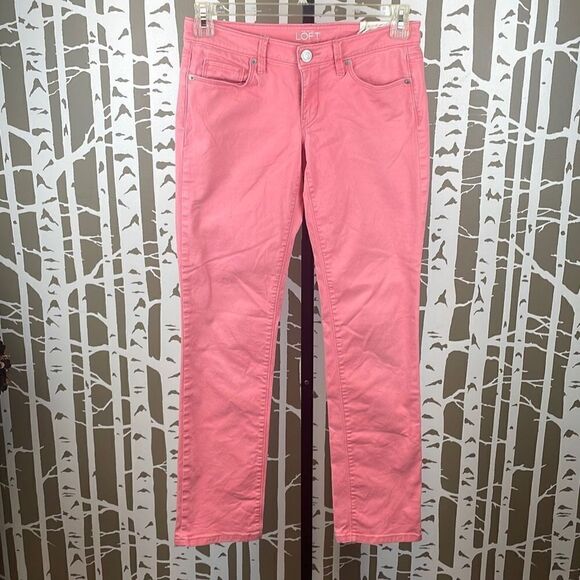 Ann Taylor LOFT Modern Straight Coral Jeans sz 26/2 - Picture 1 of 10